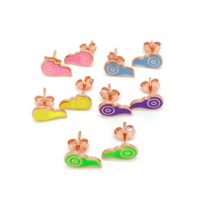 Renkli Mineli Melek Kanadı Küpe -Tek-