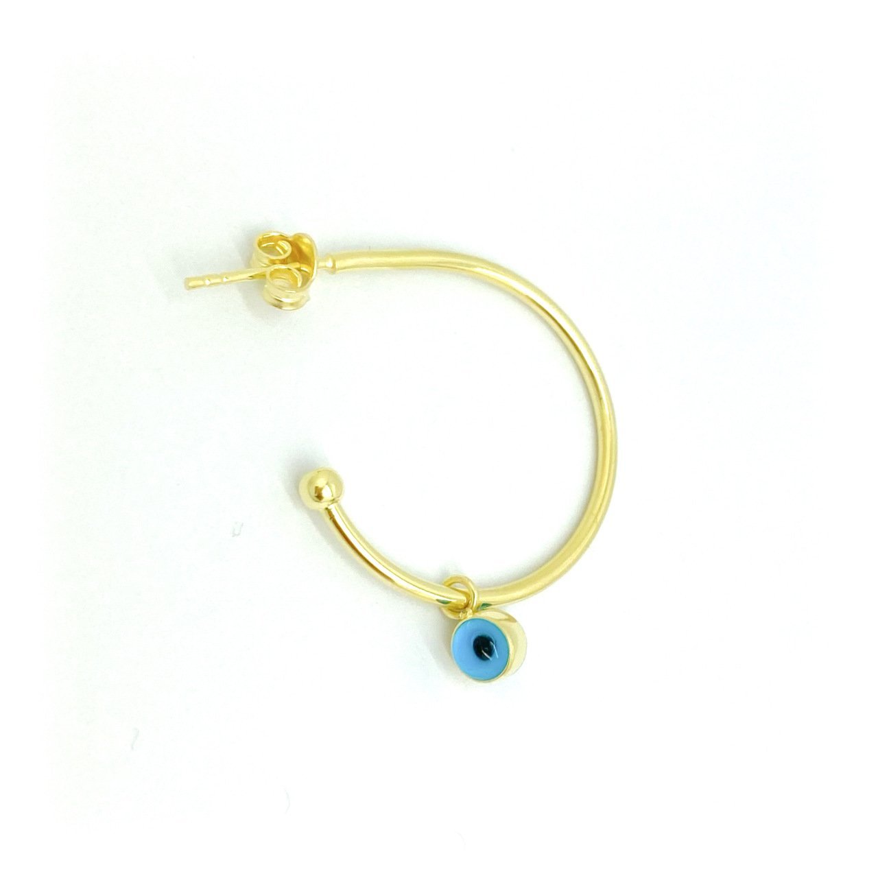 Nazar Boncuklu Gold Halka Küpe -adet-