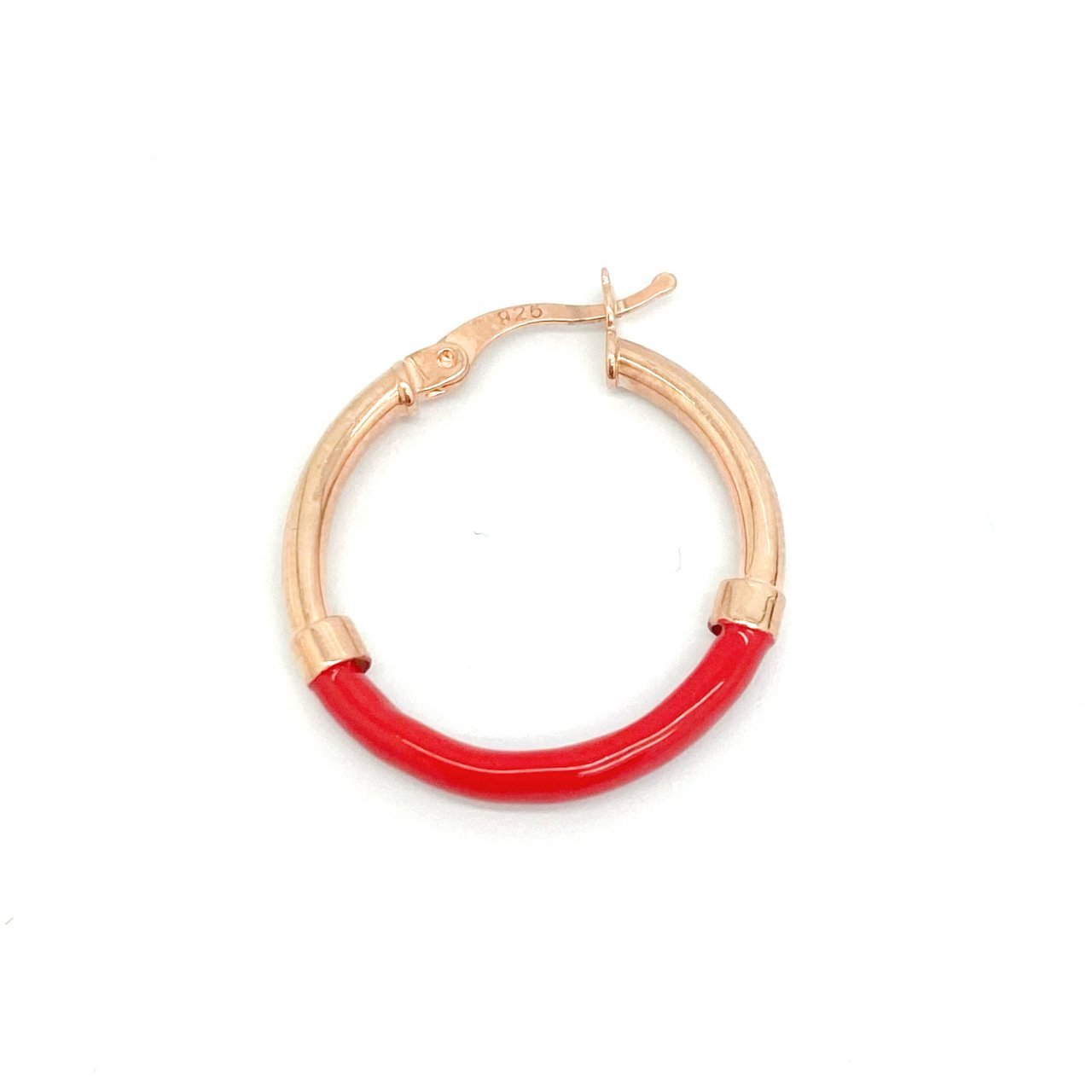 Kırmızı Mineli Halka Küpe -adet- -2,5cm-