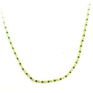 Yeşil Taşlı Zincir Kolye