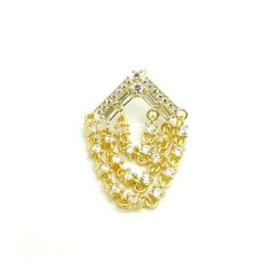 Gümüş Zincirli Taşlı Gold Küpe -adet-