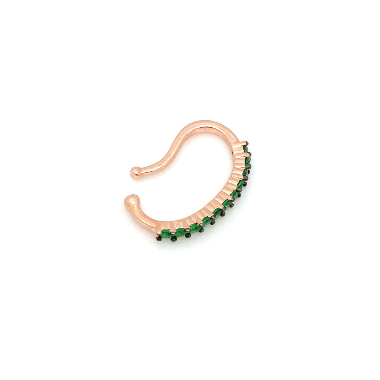 Thin Green Stone Earcuff