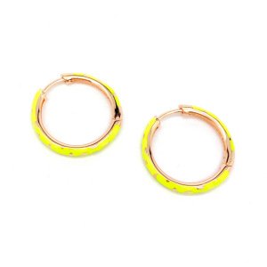 Sarı Mineli Halka Küpe -adet-